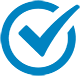 Check mark in blue.